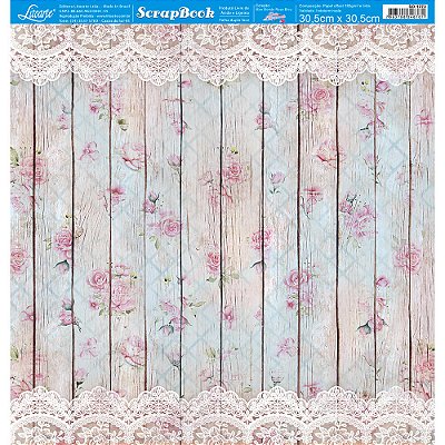 Papel para Scrapbook - SD-1273 - Coleção Mon Monde Rose Bleu - Principal