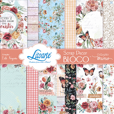 Bloco de Papéis para Scrapbook - SBXV1-001 – Coleção Mimo