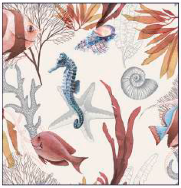 Guardanapo - 13317420 - Seahorse - 33x33cm
