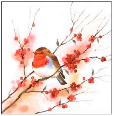 Guardanapo -  33304435 - Birdy Robin - 33x33cm