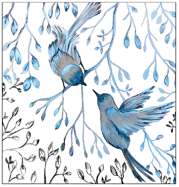 Guardanapo - 133001334 - Jardin Japonais en Blanc - 33x33cm