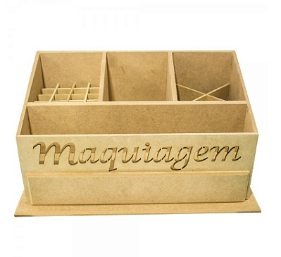 Caixa em MDF para maquiagem, aberta na base com gaveta 36x19x18 R1035