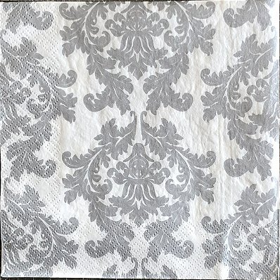 Guardanapo - G3-005 - White & Silver Wallpaper - 33x33cm