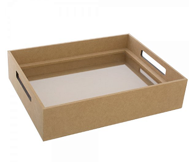 Bandeja de MDF básica com visor e vidro R1196