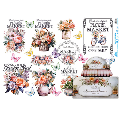 Papel De Seda - PSL015 - Flowers Market