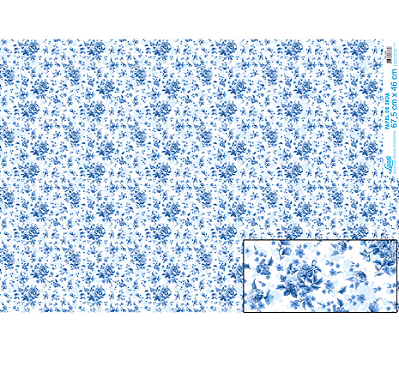 Papel De Seda - PSL028 - Mini Flores Azuis
