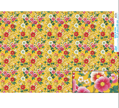 Papel De Seda - PSL046 - Chita Fundo amarelo