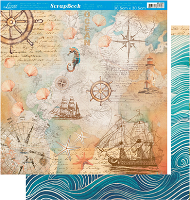 Papel Para Scrapbook - SD-1335 - Coleção mar doce Lar - Padrão