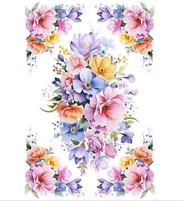 Transfer de Imagem Big - Flores Coloridas - TIB-008