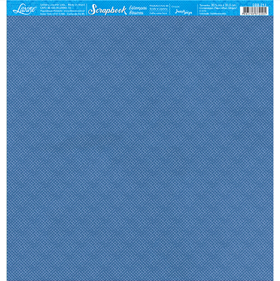 Papel para Scrapbook - SBB-213 - Estampas Básicas - Coleção Floral 3D – Textura Azul