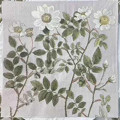 Guardanapo - 668101 - Flores e Folhas - 33x33cm