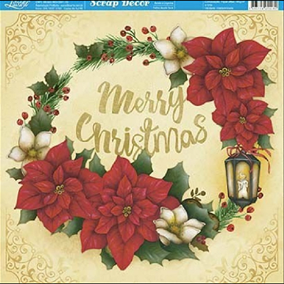 Papel Scrapbook - SDN-081 - Litoarte - Merry Christmas