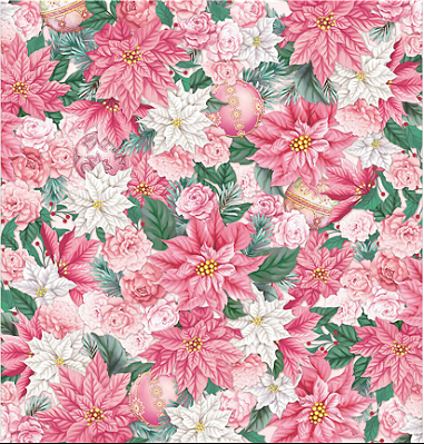 Papel para Scrapbook - SDN-117 - Dupla Face - Natal Rosa