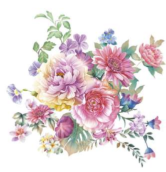 Guardanapo - G3-044 - Watercolour Flowers Arrangement - 33x33cm