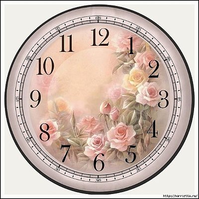 Papel impresso Relógio Floral copyart 25x25cm