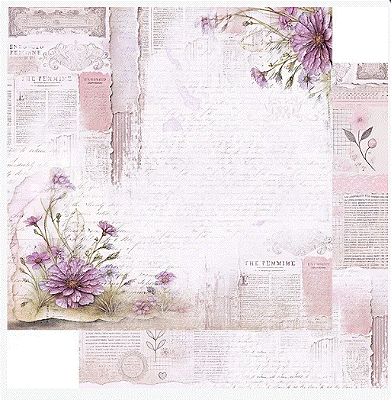 Papel para Scrapbook - SD-1368 - Dupla Face 30,5x30,5cm - Vintage