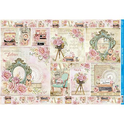 Papel para Decoupage – Coleção Bons Momentos - 49x34cm - PD-1038