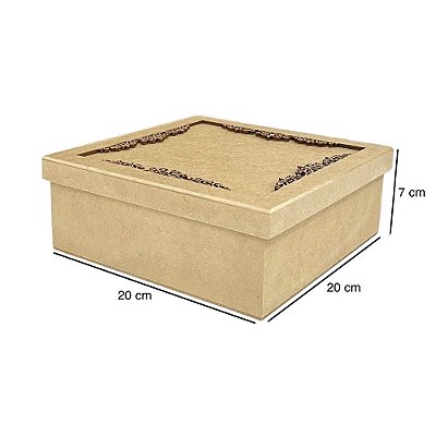Caixa em MDF tampa de sapato com arabesco a laser R2315