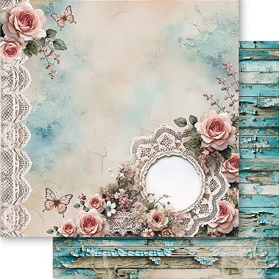 Papel para Scrapbook - SD-1375 - Coleção Conjunto Aconchego – Vintage