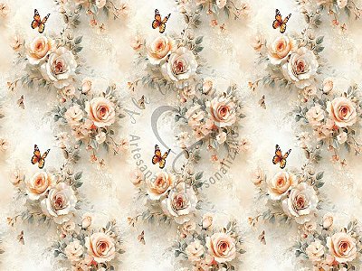 Papel De Seda - ESV2168- Coleção Estamparia Floral 2 40x30cm