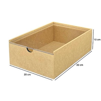 Caixa em MDF Estojo Tampa de Acrílico 30x20x10 R1517