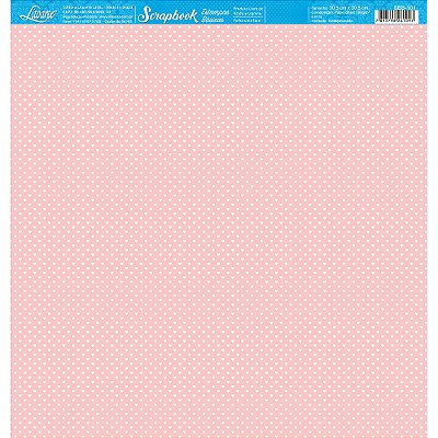 Papel para Scrapbook - SBB-101 - Estampa Básica - Corações brancos