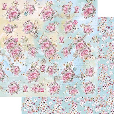 Papel Scrapbook - SD-1352 - Litoarte - Costura 30,5 x 30,5cm