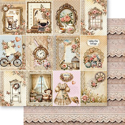 Papel Scrapbook - SD-1377 - Litoarte - Conjunto Aconchego 30,5 x 30,5cm