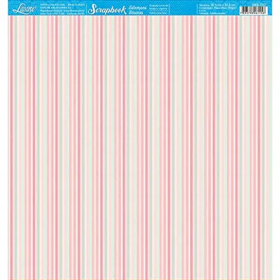 Papel para Scrapbook - SBB-107 - Estampa Básica - Listras Coloridas