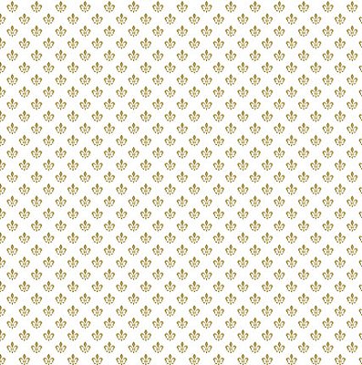 Papel Scrapbook - SH30-052 - Hot Stamping - Flor de Lis Branco Dourado
