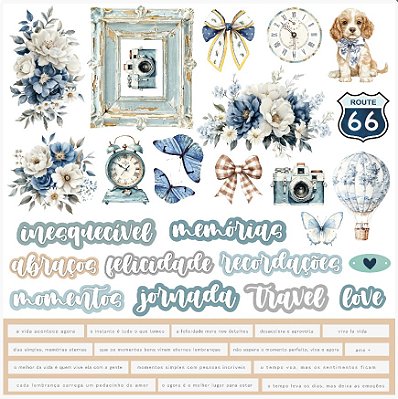 Papel para Scrapbook - Cód-1003 - Recortes Frases - Coleção Serenity