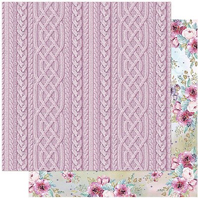 Papel para Scrapbook - SD-1099 - Tricô Lilás e Flores