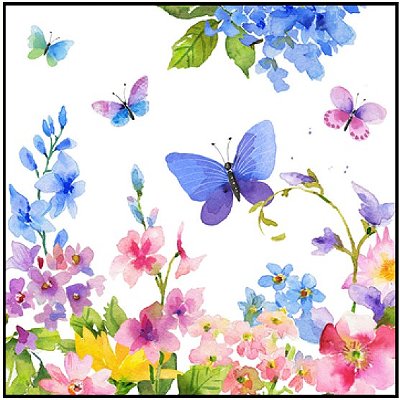 Guardanapo - 1333263 - Blue Spring - 33x33cm