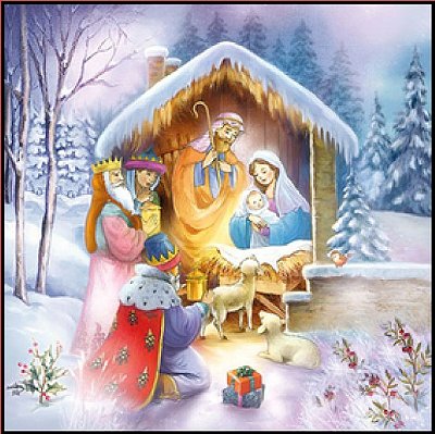 Guardanapo - 33315315 - Nativity - 33x33cm