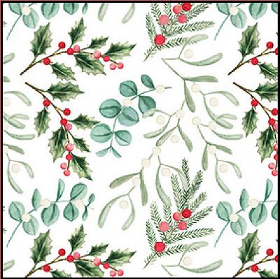 Guardanapo - 33319942 - Foliage Scatter White - 33x33cm