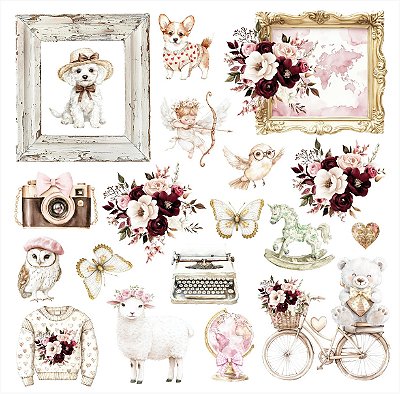 Kit de Papéis para Scrapbook - MEU 002 - Coleção Meu Aconchego - 9 folhas