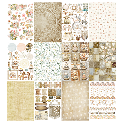 Bloco de Papéis para Scrapbook - LEP000 - Le Petit Poa - 20 folhas