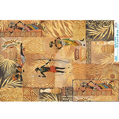 Papel De Seda - Africana - 67,5 X 46Cm - PSL008