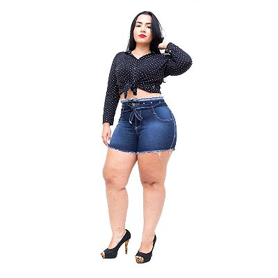 saia jeans curta para gordas