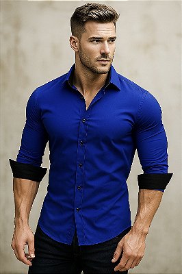 Camisa Masculina Slim fit Luxo Duos