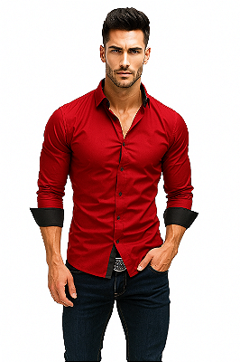 Camisa Masculina Slim fit Luxo Duos