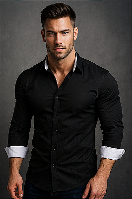 Camisa Masculina Slim fit Luxo Duos