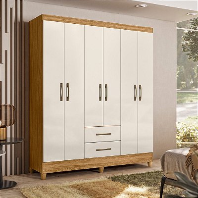 Guarda Roupa Casal 6 Portas 2 Gavetas Panamá - Moval