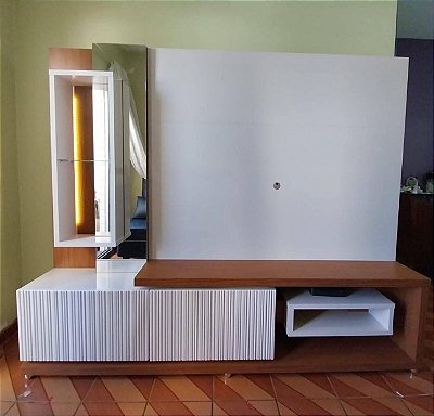 Home Theater Dalle 3D 100% MDF  2.20m Tv até 65" - DJ Móveis