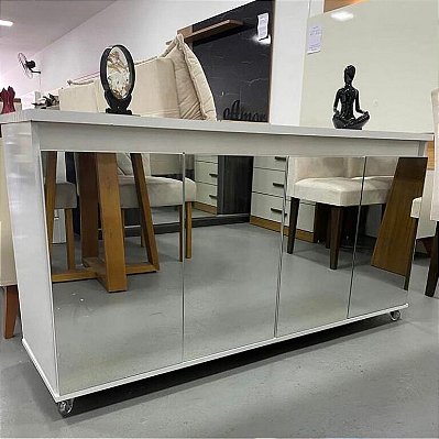 Aparador Buffet 4 Portas Espelhadas Maria 1.40m - Minas Plac