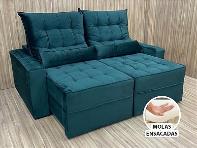 Sofá Retrátil Reclinável Baruqui 1.80m D33 e molas Ensacadas