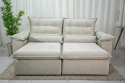 Sofá Retrátil Reclinável 2.00m Emanuelly Veludo