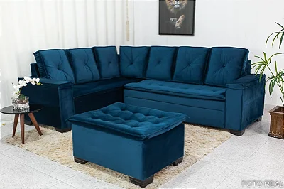 Sofa Canto 5 lugares com puff Alemanha