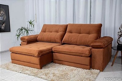 Retratil e Reclinavel Ibiza 2.60m  Espuma D33 Hiper Soft e Molas Ensacadas