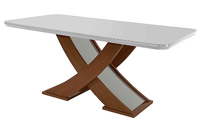 Mesa Dakota 1.80 Tampo MDF/Vidro - Rufato (sr)